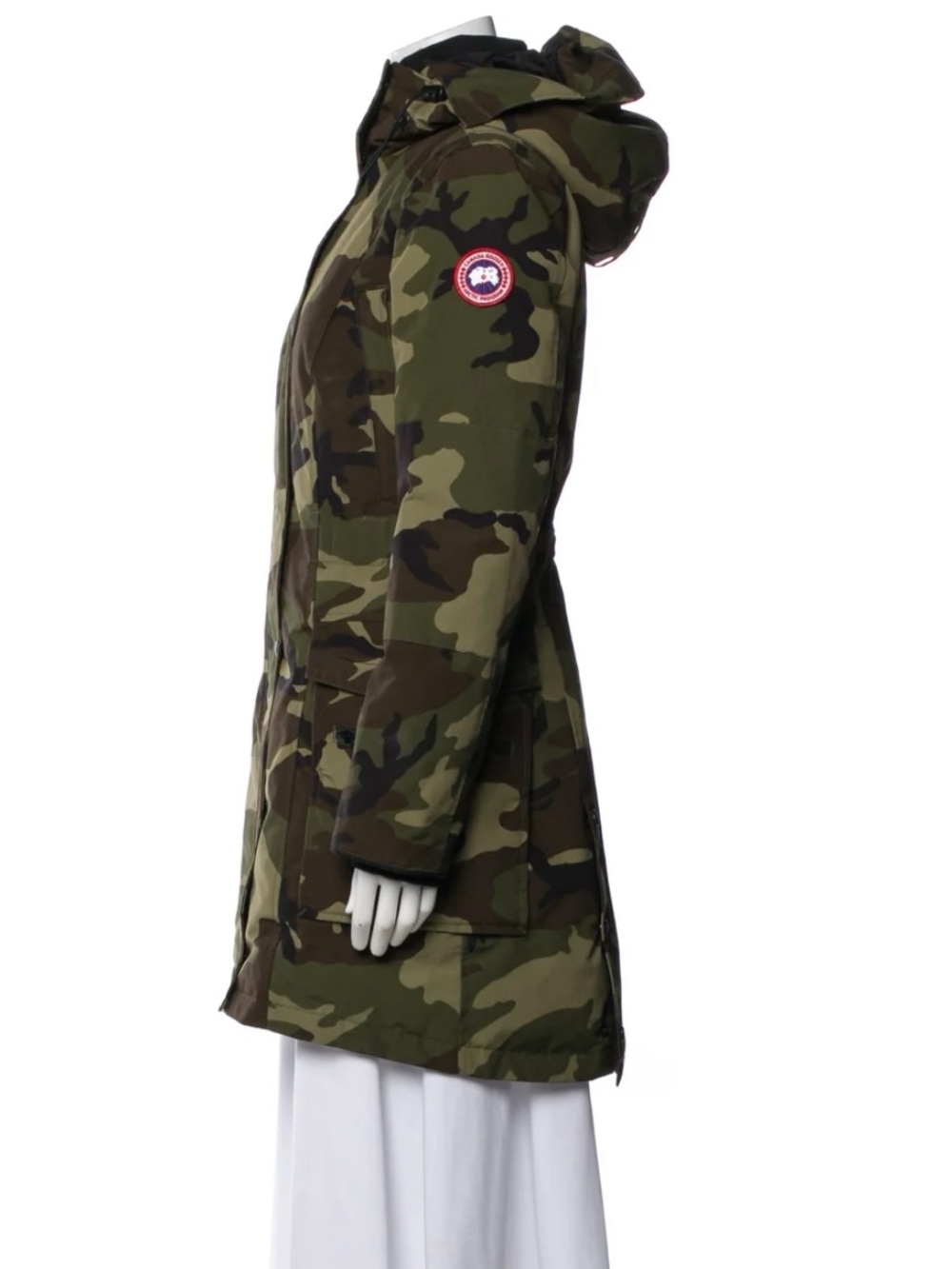 Canada Goose Women's Camo Hooded Trench Coat - Green/Brown